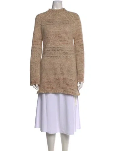 Pre-owned Helmut Lang Striped Mock Neck Sweater In Neutrals