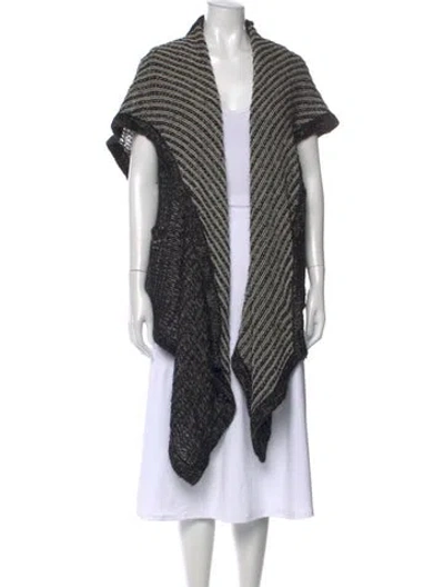 Pre-owned Helmut Lang Striped Open Front Sweater In Grey