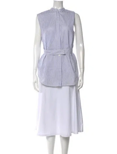 Pre-owned Helmut Lang Striped Sleeveless Button-up Top In Multi
