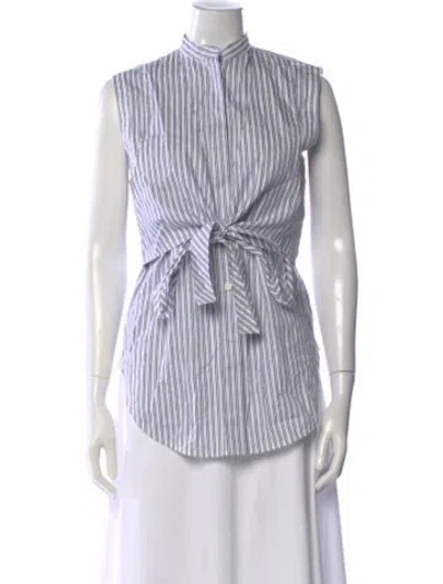 Pre-owned Helmut Lang Striped Sleeveless Button-up Top In Multi