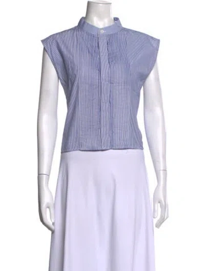 Pre-owned Helmut Lang Striped Sleeveless Top In Purple