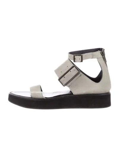 Pre-owned Helmut Lang Suede Gladiator Sandals In Black