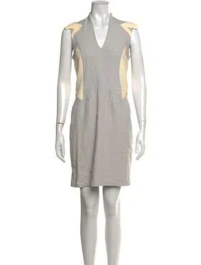 Pre-owned Helmut Lang Suede Knee-length Dress In Grey