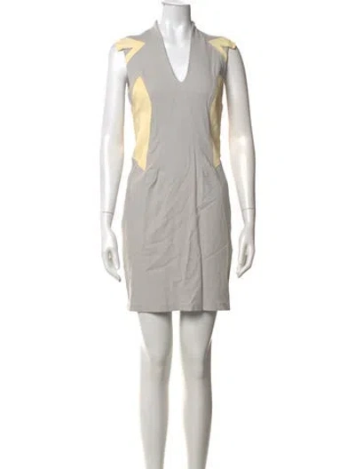 Pre-owned Helmut Lang Suede Mini Dress In Grey