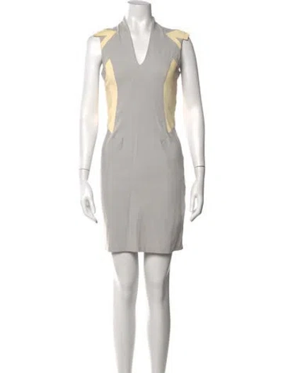 Pre-owned Helmut Lang Suede Mini Dress In Grey