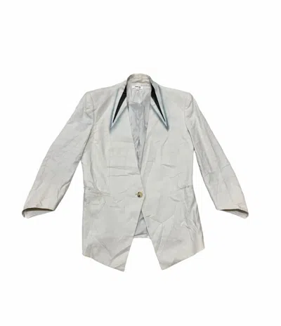Pre-owned Helmut Lang Suit Jacket Leather Trime Design Style Fashion In White
