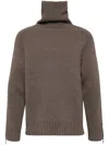 Helmut Lang Men's Wool-cashmere Suitcase Turtleneck Sweater In Brown