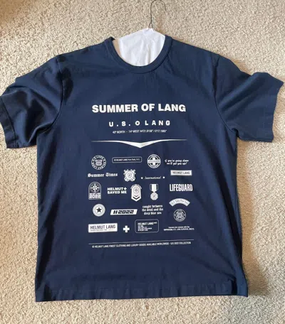 Pre-owned Helmut Lang Summer Of Lang T-shirt In Navy Blue