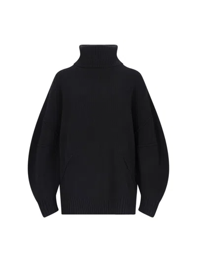 Helmut Lang Apex Oversized Ribbed Wool And Cashmere-blend Turtleneck Sweater In Black