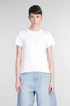 Helmut Lang Transparent Chiffon Logo T-shirt With Crew Neck In White