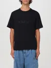 Helmut Lang Relaxed Fit Crew Neck T-shirt With Embossed Logo In Schwarz 1