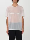 Helmut Lang Sheer White T-shirt With Bold Logo In Weiss