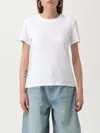 Helmut Lang Transparent Chiffon Logo T-shirt With Crew Neck In White