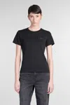 Helmut Lang Logo Embroidered Crew Neck Short Sleeve Top In Black