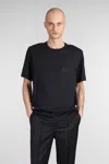 Helmut Lang Relaxed Fit Crew Neck T-shirt With Embossed Logo In Black