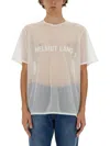 Helmut Lang Sheer White T-shirt With Bold Logo