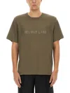 Helmut Lang Regular Fit T-shirt With Tonal Logo Embossing In Beige