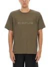 Helmut Lang Regular Fit T-shirt With Tonal Logo Embossing In Beige