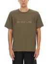 Helmut Lang Regular Fit T-shirt With Tonal Logo Embossing In Beige