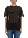Helmut Lang Black Sheer T-shirt In Black