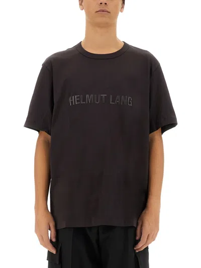 Helmut Lang T-shirt With Logo In Brown
