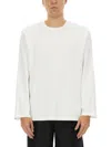 Helmut Lang Men's Logo Longsleeve T Shirt White In White