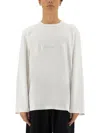 Helmut Lang Men's Logo Longsleeve T Shirt White In White