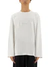 Helmut Lang Men's Logo Longsleeve T Shirt White In White