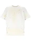 Helmut Lang Hand-painted White Cotton T-shirt In White
