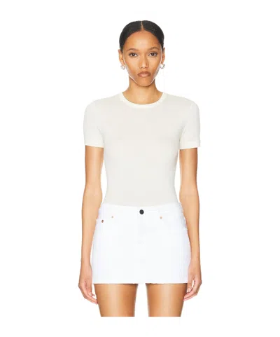 Helmut Lang T-shirt With Round Neck And Short Sleeves In White