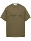 Helmut Lang Boxy Brown Cotton T-shirt With Tonal Embroidered Logo In Grey