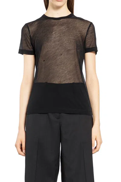 Helmut Lang Zeroscape Mesh Cotton Jersey T-shirt In Black
