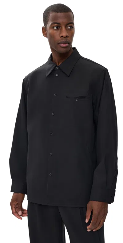Helmut Lang Tailored Gabardine Shirt Jacket Black