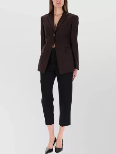 Helmut Lang Tailored Jacket With Back Belt Detail In Brown