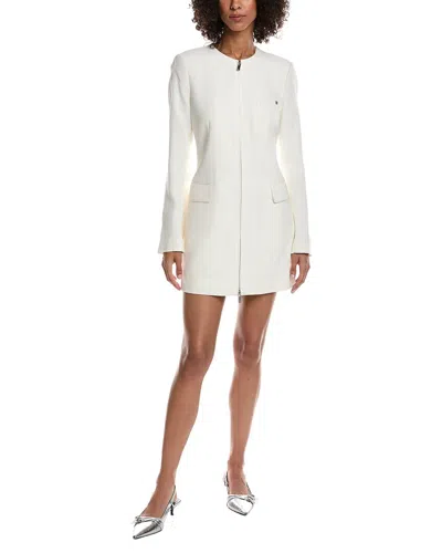 Helmut Lang Tailored Long Sleeve Zip Front Blazer Minidress In White