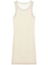 Helmut Lang Fine-ribbed Tank Minidress In Beige