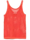 Helmut Lang Scoop-neck Mesh Tank Top In Orange