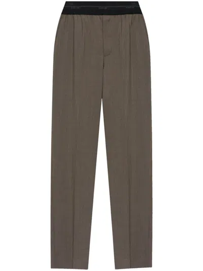Helmut Lang Tapered Trousers In Light Brown Melange