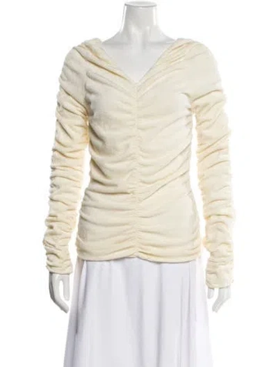 Pre-owned Helmut Lang Terry Cloth V-neck Top In Neutral