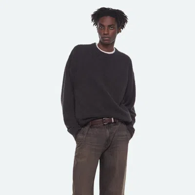 Helmut Lang Textured Crewneck Sweater In Gray