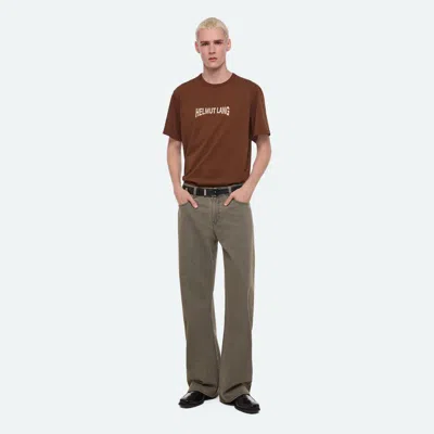 Helmut Lang Logo Crewneck T-shirt In Brown