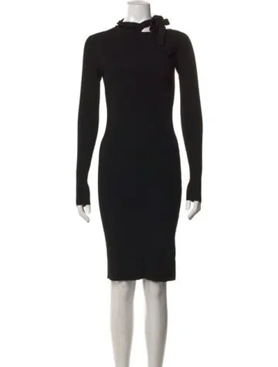 Pre-owned Helmut Lang Tie Neck Knee-length Dress In Black