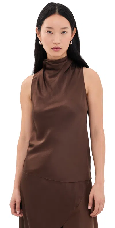 Helmut Lang Tie Neck Silk Top Serra