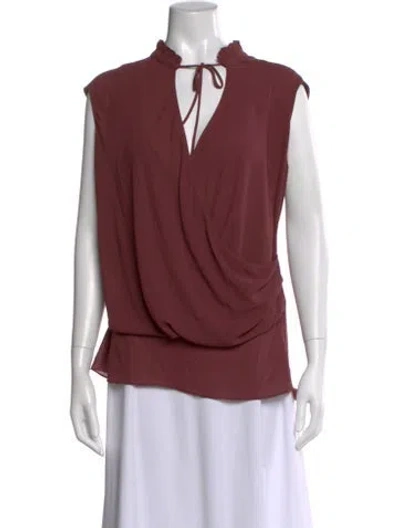 Pre-owned Helmut Lang Tie Neck Sleeveless Top In Burgundy