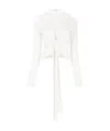 Helmut Lang Tie-waist Long-sleeved Blouse In White