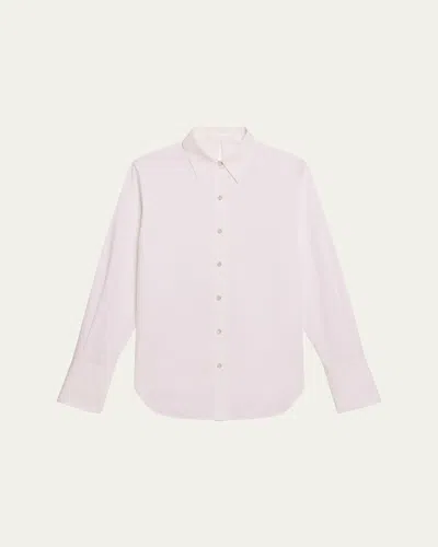 Helmut Lang Tie-back Button-front Cotton Shirt In Pink