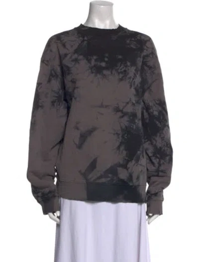 Pre-owned Helmut Lang Tie-dye Print Bateau Neckline Sweatshirt In Gray