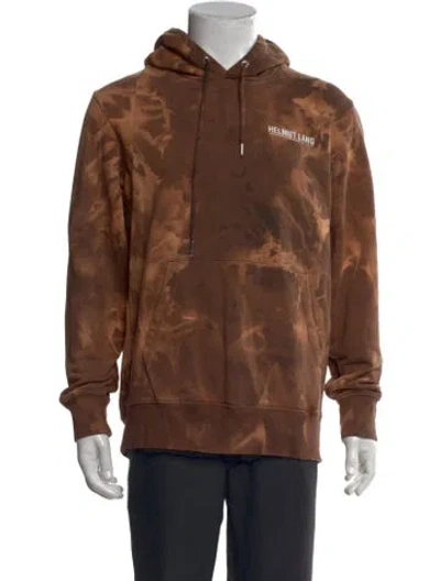 Pre-owned Helmut Lang Tie-dye Print Crew Neck Hoodie In Brown