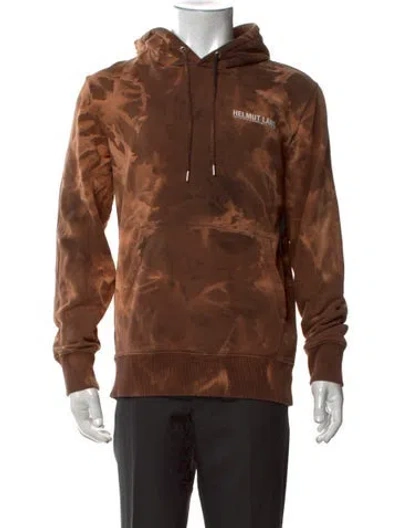 Pre-owned Helmut Lang Tie-dye Print Crew Neck Hoodie In Brown
