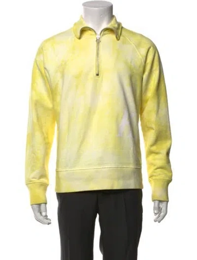 Pre-owned Helmut Lang Tie-dye Print Crew Neck Sweatshirt In Yellow